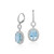 Vienna: Elegant Dangle Earrings With Aquamarine & Diamonds .8ct Oval Aquamarine