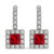 Isabella: Elegant Ruby And Diamond Dangle Earrings .7.00ct Princess Cut Ruby