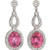 Isabella: Exquisite Gemstone Dangle Earrings .18ct Oval Pink Tourmaline & Diamond