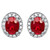 Madrid: Exquisite Ruby & Diamond Stud Earrings .6.00ct Oval Ruby