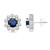 Vienna: Ceylon Sapphire & Diamond Stud Earrings .3.30ct Round Sapphire
