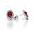 Madrid: Exquisite Halo Stud Earrings With Marquise Ruby & Diamonds .2.90ct Ruby