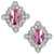 Isabella: Exquisite Halo Diamond & Kunzite Earrings .22ct Oval Pink Kunzite