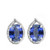 Vienna: Ceylon Sapphire & Diamond Halo Stud Earrings .3.20ct Oval Cut Sapphire