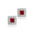 Vienna: Ruby & Diamond Halo Stud Earrings .3.50ct Princess Cut Ruby