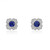 Diana: Ceylon Sapphire & Diamond Halo Stud Earrings .3.20ct AAA Blue Sapphire
