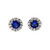Vienna: Sapphire & Diamond Stud Earrings .3.10ct Round Diamonds