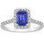Diana: Majestic Sapphire And Diamond Halo Ring .4.25ct Emerald