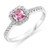 Isabella: Pink Sapphire & Diamond Engagement Ring .2ct Princess Cut Pink Sapphire