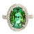 Florence: Exquisite Green Tourmaline & Diamond Ring .11ct Oval Cut Tourmaline