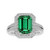 Vienna: Exquisite Emerald & Diamond Wedding Ring .8ct AAA Green Emerald