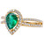 Florence: Majestic Emerald & Diamond Wedding Ring .5ct Pear