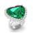 Florence: Majestic Emerald &amp; Diamond Wedding Ring .13ct Heart