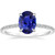 Diana: Regal Sapphire Solitaire Ring With Diamond Accents .3.75ct Oval Blue Sapphire