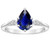 Florence: Exquisite Three .Stone Ring With Ceylon Sapphire & Diamonds