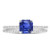 Vienna: Exquisite Sapphire Engagement Ring Set .3ct Asscher Cut Blue Sapphire