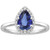 Florence: Exquisite Halo Ring With Pear .Cut Sapphire