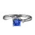 Vienna: Radiant Cut Sapphire & Diamond Ring .1.25ct Natural Blue Sapphire