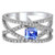 Vienna: Sapphire & Diamond Statement Ring .Asscher Cut Sapphire