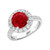 Victoria: Regal Ruby And Diamond Wedding Ring .4.50ct Round Cut Ruby