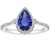 Madrid: Exquisite Halo Ring With Pear .Cut Sri Lankan Sapphire