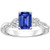 Isabella: Elegant Sapphire And Diamond Ring .Emerald Cut Sapphire
