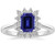 Isabella: Halo Ring With Ceylon Sapphire & Diamonds .4.50ct Emerald