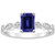 Vienna: Sapphire & Diamond Solitaire Ring .4.00ct Emerald Cut Blue Sapphire