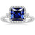 Vienna: Exquisite Halo Sapphire & Diamond Ring .6ct Princess