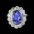 Artemis: Exquisite Tanzanite Halo Cocktail Ring .12ct Oval AAA Tanzanite