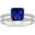 Madrid: Exquisite Sapphire & Diamond Ring .6ct Princess Cut Blue Sapphire