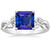 Vienna: Solitaire Ring With Blue Sapphire .5ct Princess Cut Sapphire