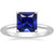 Isabella: Exquisite Sapphire Solitaire Ring .5ct Princess Cut Blue Sapphire