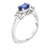 Florence: Exquisite Three .Stone Ring With Blue Sapphire & Diamonds