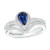 Artemis: Exquisite Sapphire & Diamond Halo Engagement Set .4ct Pear
