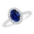 Isabella: Exquisite Sapphire & Diamond Halo Ring .6ct Oval Blue Sapphire