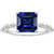 Isabella: Sapphire & Diamond Anniversary Ring .4ct Princess Cut Blue Sapphire