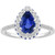 Florence: Exquisite Sapphire & Diamond Halo Ring .6ct Pear