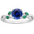 Madrid: Exquisite Blue Sapphire & Emerald Gemstone Ring .3ct Natural Earth