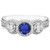 Madrid: Exquisite Blue Sapphire & Diamond Halo Ring .5ct Round AAA Sapphire