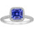 Isabella: Exquisite Sapphire & Diamond Pave Ring .3.45ct Asscher Cut Blue Sapphire