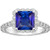 Madrid: Regal Sapphire & Diamond Halo Ring .4.50ct Princess