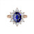 Isabella: Starburst Halo Sapphire Ring .11.25ct Oval Blue Sapphire