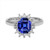 Madrid: Exquisite Sapphire & Diamond Halo Ring .6.50ct Asscher Cut Blue Sapphire