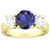 Madrid: Exquisite Three .Stone Sapphire & Diamond Ring