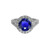 Isabella: Sapphire & Diamond Halo Engagement Ring .10ct Round Blue Sapphire