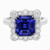 Isabella: Sapphire And Diamond Halo Ring .3.50ct Asscher Cut Blue Sapphire