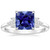 Artemis: Majestic Ceylon Sapphire &amp; Diamond Ring .AAA Quality Cushion