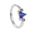 Artemis: Three .Stone Elegance With Ceylon Sapphire
