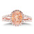 Isabella: Halo Morganite & Diamond Ring .21ct Oval Morganite Isabella: Halo Morganite & Diamond Ring .21ct Oval Morganite